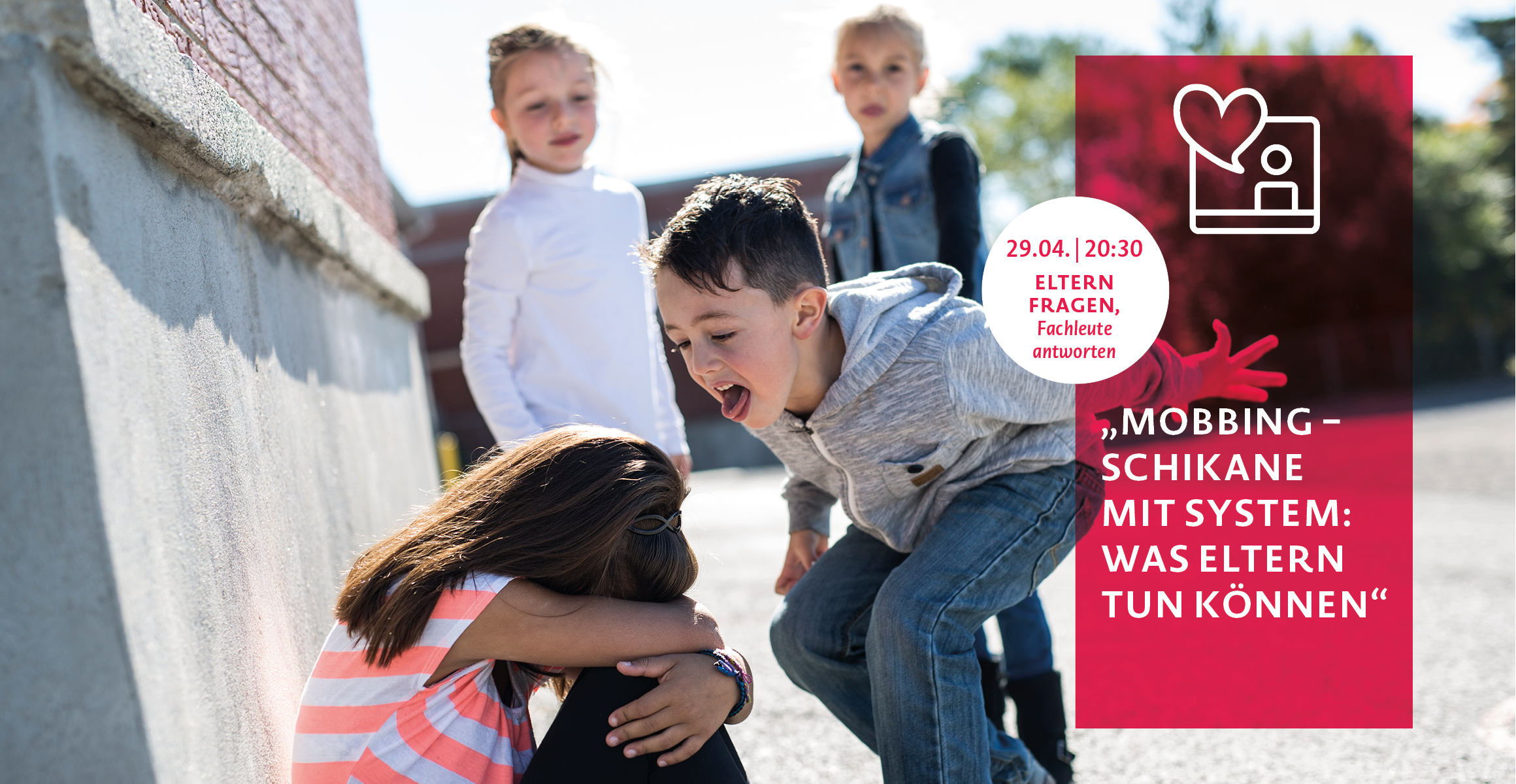 Ankündigung Web-Coaching zum Thema Mobbing am 29.04. um 20:30 Uhr auf familienland.bayern.de