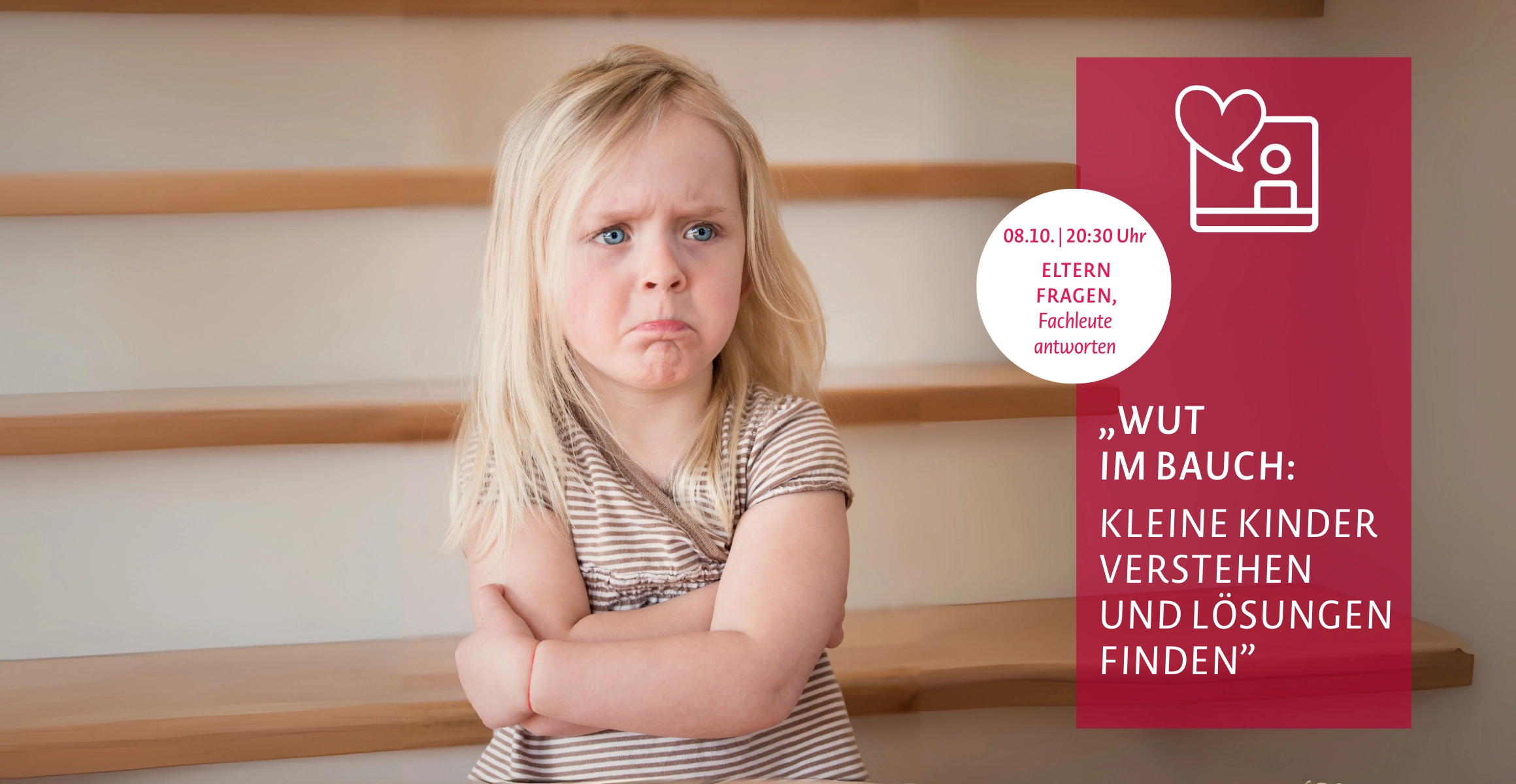 Ankündigung zum Web-Coaching: Wut im Bauch: Kleine Kinder verstehen und Lösungen finden am 8.10. ab 20:30 Uhr